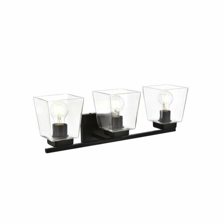 CLING 110 V Three Light Vanity Wall Lamp, Black CL3477916